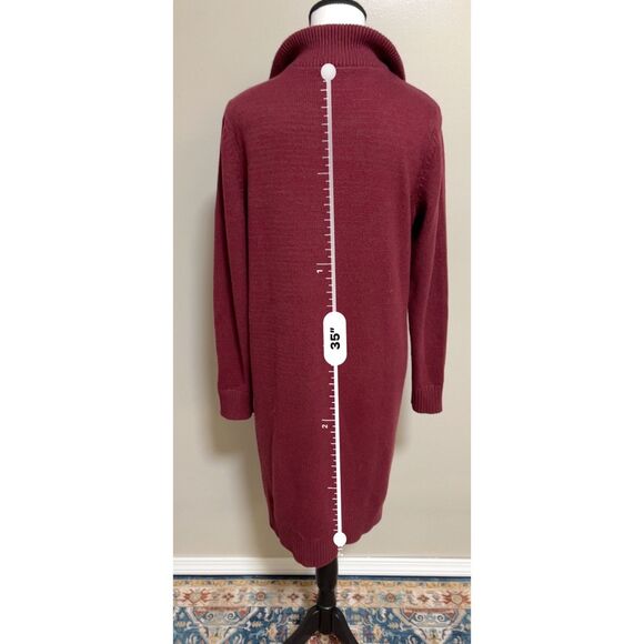 Lands' End Cozy Lofty Rich Burgandy Sweater Dress. Size S (6-8). - Picture 4 of 9